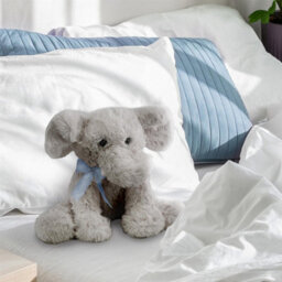 "GEEZY The Magic Toy Shop 11"" Grey Plush Super Soft Elephant Toy With Ribbon Teddy Cuddling Nursery Gift" - thumbnail 3