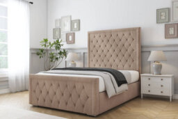 "Sloomy Monroe Mink Naples Bed Frame With 50"" Upholstered Headboard 3' Single" - thumbnail 2