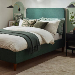 Furniturebox Uk Double Bed - 'romy' Upholstered Green Double Bed Frame Only (No Mattress) - 100% Recycled Eco Fabric - thumbnail 3
