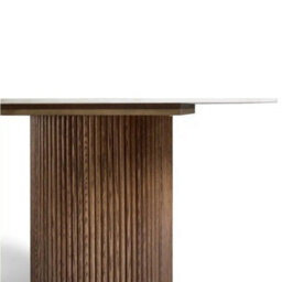 Marcio 4-6 Seater White Ceramic Top Pedestal Round Dining Table Dining Table - 120Cm - Pattern C - thumbnail 5