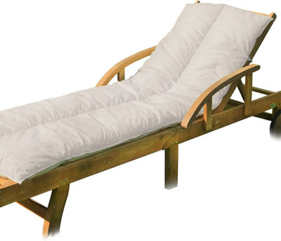 190X60Cm Sun Lounger Cushion, Polycotton Top, Elastic Straps, Multi-Use Garden, Patio, Camping, Uk Made (Pack Of 1) - image 1
