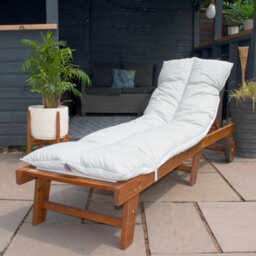 190X60Cm Sun Lounger Cushion, Polycotton Top, Elastic Straps, Multi-Use Garden, Patio, Camping, Uk Made (Pack Of 1) - thumbnail 2