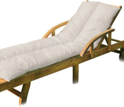 190X60Cm Sun Lounger Cushion, Polycotton Top, Elastic Straps, Multi-Use Garden, Patio, Camping, Uk Made (Pack Of 1) - thumbnail 1