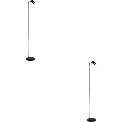 Loops 2 Pack Stylish Modern Black Floor Lamp With Gu10 Light - Perfect For Indoor Spaces - image 1