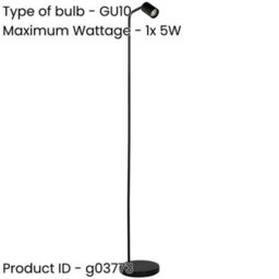 Loops 2 Pack Stylish Modern Black Floor Lamp With Gu10 Light - Perfect For Indoor Spaces - thumbnail 2