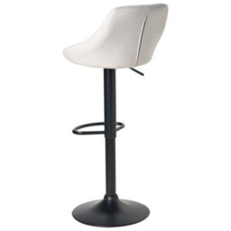 Wyld And Coco Luxeliving Set Of 2 Adjustable Bar Stools Light Grey Fabric Upholstered Seats With Powder-Coated Iron Legs - thumbnail 6
