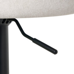 Wyld And Coco Luxeliving Set Of 2 Adjustable Bar Stools Light Grey Fabric Upholstered Seats With Powder-Coated Iron Legs - thumbnail 8