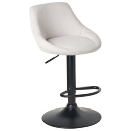 Wyld And Coco Luxeliving Set Of 2 Adjustable Bar Stools Light Grey Fabric Upholstered Seats With Powder-Coated Iron Legs - thumbnail 5