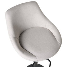 Wyld And Coco Luxeliving Set Of 2 Adjustable Bar Stools Light Grey Fabric Upholstered Seats With Powder-Coated Iron Legs - thumbnail 7