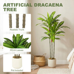 Homcom 90Cm Lifelike Fake Tree With Bendable Trunks For Home Decor, Green - thumbnail 4
