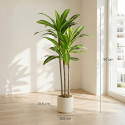 Homcom 90Cm Lifelike Fake Tree With Bendable Trunks For Home Decor, Green - thumbnail 3