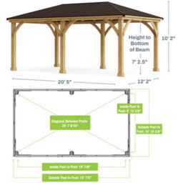 Meridian Gazebo 12Ft X 20Ft (3.7 X 6.2M) With Double Wall - thumbnail 7