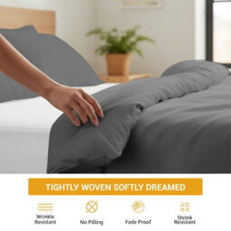 Pamposh 400 Thread Count Egyptian Cotton Single Duvet Cover Set Premium Cotton Breathable Luxury Bedding Set With Zipper Closure - thumbnail 4
