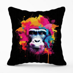 Warren Reed Designer Multi Coloured Monkey Face Outdoor Cushion 45Cm X 45Cm - thumbnail 1