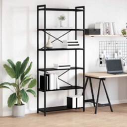 Berkfield Bookcase Black Oak 80 X 30 X 188 Cm Engineered Wood
