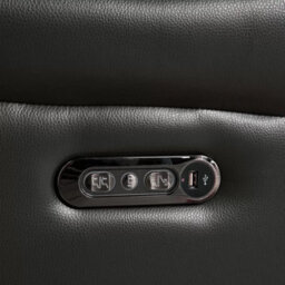 Fletcher Dark Grey Leather 2 Seater Power Recliner Sofa With Power Headrests, Pocket Sprung Seats & Usb Charging Ports - thumbnail 7