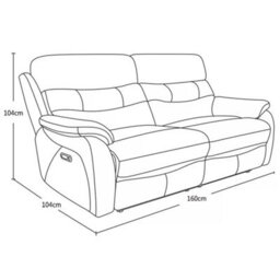 Fletcher Dark Grey Leather 2 Seater Power Recliner Sofa With Power Headrests, Pocket Sprung Seats & Usb Charging Ports - thumbnail 2