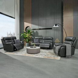 Fletcher Dark Grey Leather 2 Seater Power Recliner Sofa With Power Headrests, Pocket Sprung Seats & Usb Charging Ports - thumbnail 8