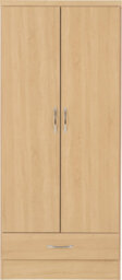 Seconique Nevada 2 Door 1 Drawer Wardrobe In Sonoma Oak Effect - thumbnail 2