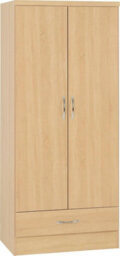 Seconique Nevada 2 Door 1 Drawer Wardrobe In Sonoma Oak Effect - thumbnail 1