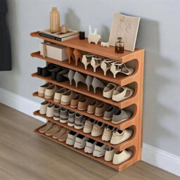 6 Tier Bamboo Shoe Rack Closet Storage Organiser Freestanding Footwear Shelf - thumbnail 4