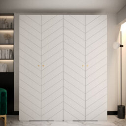 Arte Manhattan Iv Elegant Spacious White Hinged Door Wardrobe W2000mm H2370mm D470mm - 4 Doors, 20 Shelves - thumbnail 2