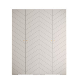 Arte Manhattan Iv Elegant Spacious White Hinged Door Wardrobe W2000mm H2370mm D470mm - 4 Doors, 20 Shelves - thumbnail 1