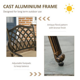 Wyld Haus Nera 5-Piece Cast Aluminium Bronze Outdoor Dining Set With Cushions And Round Table, 4 Seats - thumbnail 6