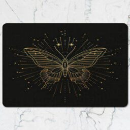 Benjamin Tate Design Butterfly Gold Designer Placemats And Coasters Set With Wood Base Limited Edition - thumbnail 2
