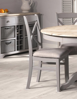 Statement Furniture Florence Crossback Upholstered Seat Dining Chair - Dove Grey - image 1