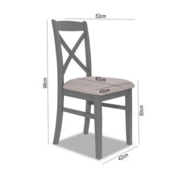 Statement Furniture Florence Crossback Upholstered Seat Dining Chair - Dove Grey - thumbnail 4
