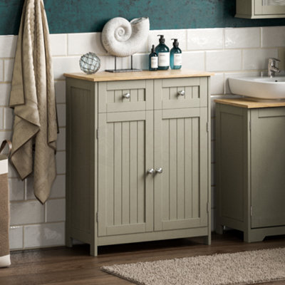 Lassic Bath Vida Priano Grey 2 Drawer 2 Door Freestanding Bathroom Cabinet - image 1