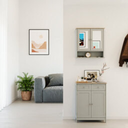 Lassic Bath Vida Priano Grey 2 Drawer 2 Door Freestanding Bathroom Cabinet - thumbnail 6