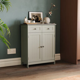 Lassic Bath Vida Priano Grey 2 Drawer 2 Door Freestanding Bathroom Cabinet - thumbnail 5