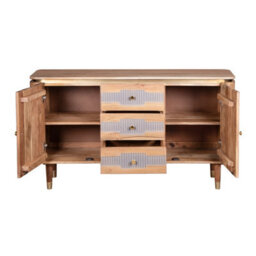 Wyld Haus Idaho Natural Acacia Sideboard, 3 Drawers And 2 Doors - thumbnail 5