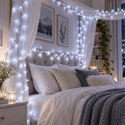Shopnbits 15M 120 Led Fairy Lights Cool White, Ip65 Waterproof, 8 Modes Remote Timer, Indoor Outdoor - thumbnail 4