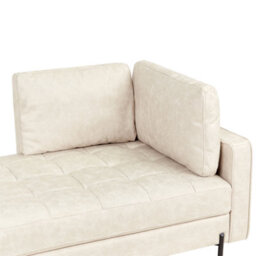 Beliani Right-Hand Chaise Longue Rebais Faux Leather Light Beige - thumbnail 6