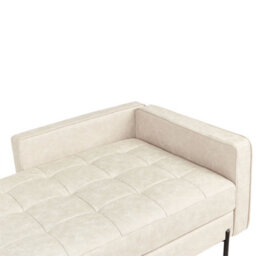 Beliani Right-Hand Chaise Longue Rebais Faux Leather Light Beige - thumbnail 7