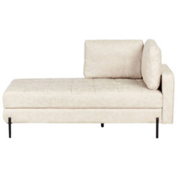 Beliani Right-Hand Chaise Longue Rebais Faux Leather Light Beige