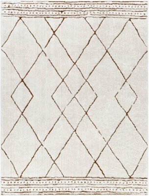 Livabliss Freud-Modern Ivory Brown High Pile Living Dining Bedroom Rug 200 X 275 Cm Easy Care, Non Shedding - image 1