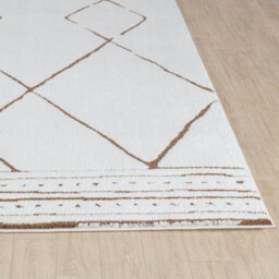 Livabliss Freud-Modern Ivory Brown High Pile Living Dining Bedroom Rug 200 X 275 Cm Easy Care, Non Shedding - thumbnail 5