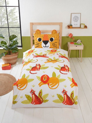 Wild Cats Single Duvet Cover And Pillowcase Set - image 1