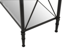 Orsina Black Finish Console Table, Sleek Two Tier Tempered Glass Top And Shelf - thumbnail 2