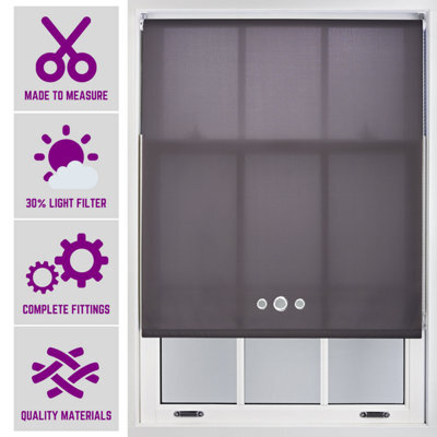 Furnished Made To Order Daylight Roller Blind - Dark Grey With Triple Round Eyelet (W)150Cm X (L)165Cm - image 1