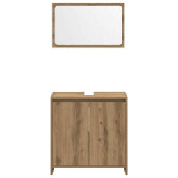 Berkfield 3 Piece Bathroom Furniture Set Artisan Oak Engineered Wood - thumbnail 7