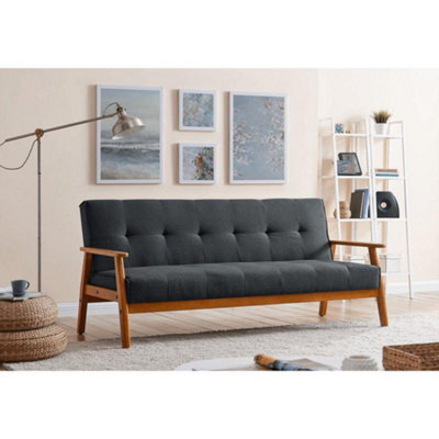 Furniture Stop - Langford Sofa Bed With Oak Colour Wood