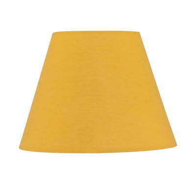 First Choice Lighting Ochre Cotton 20Cm Diameter Tapered Lamp Shade - image 1