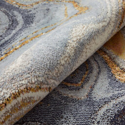 Blue Bronze Abstract Jute Polyester Modern Living Room, Bedroom  Rug - 240Cm X 330Cm - thumbnail 2