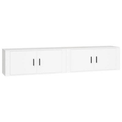 Berkfield Classic Wall-Mounted Tv Cabinets 2 Pcs White 100X34.5X40 Cm - image 1