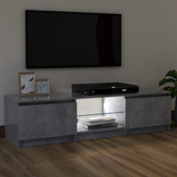 Berkfield Tv Cabinet With Led Lights Concrete Grey 120X30X35.5 Cm - thumbnail 5
